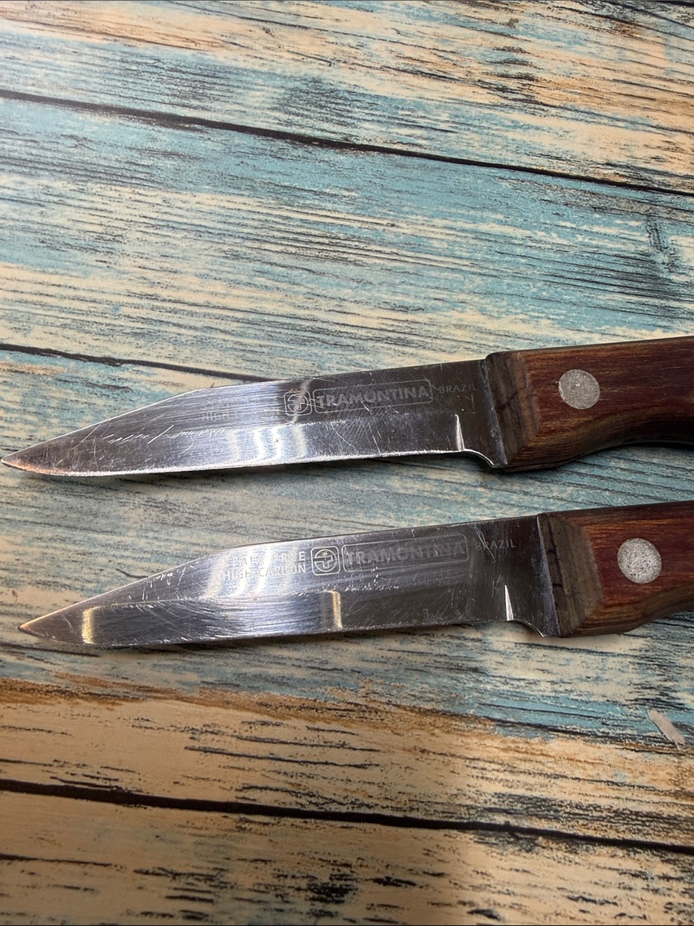Tramontina Brazil Polywood Paring Steak Knives Lot of 2 High Carbon Stainless St - Picture 3 of 7